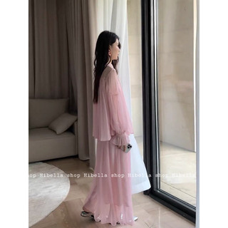 Set 2 chi tiết chất tơ lụa hồng tiểu thư