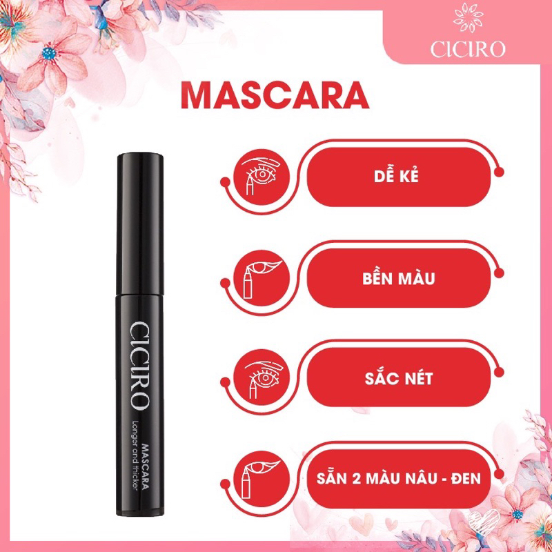 Mascara Hàn Quốc CICIRO chống nước lâu phai Làm Dày Dài Mi Chuyên Dụng Cho Makeup 10g