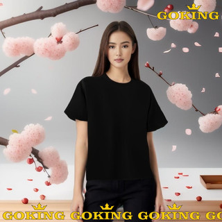 Áo thun nữ thoát nhiệt Nhật Bản GOKING, form đẹp cho phụ nữ Việt Nam, áo phông trơn chất liệu 100% cotton thoáng mát