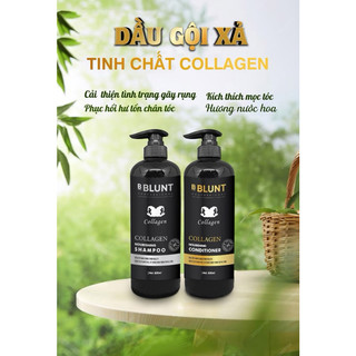 Dầu gội colagen BLUNT Siêu mượt giúp bổ sung độ ẩm, tăng sự đàn hồi, dẻo dai của sợi tóc.