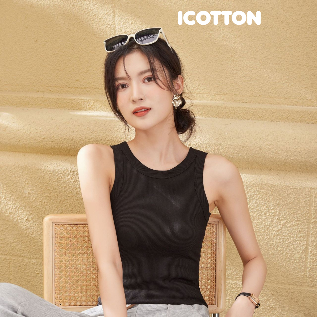 Áo ba lỗ nữ Icotton dáng ôm chất cotton co gian 4 chiều NU203