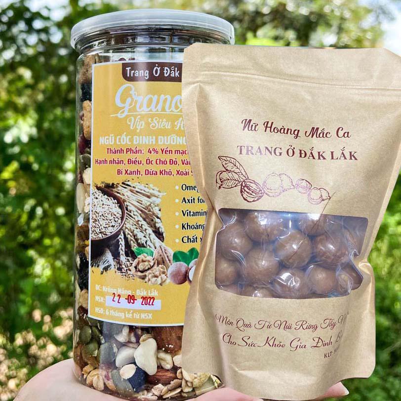 Combo 1 Hộp Granola Không Yến Mạch Và 1 Gói Macca size Trung