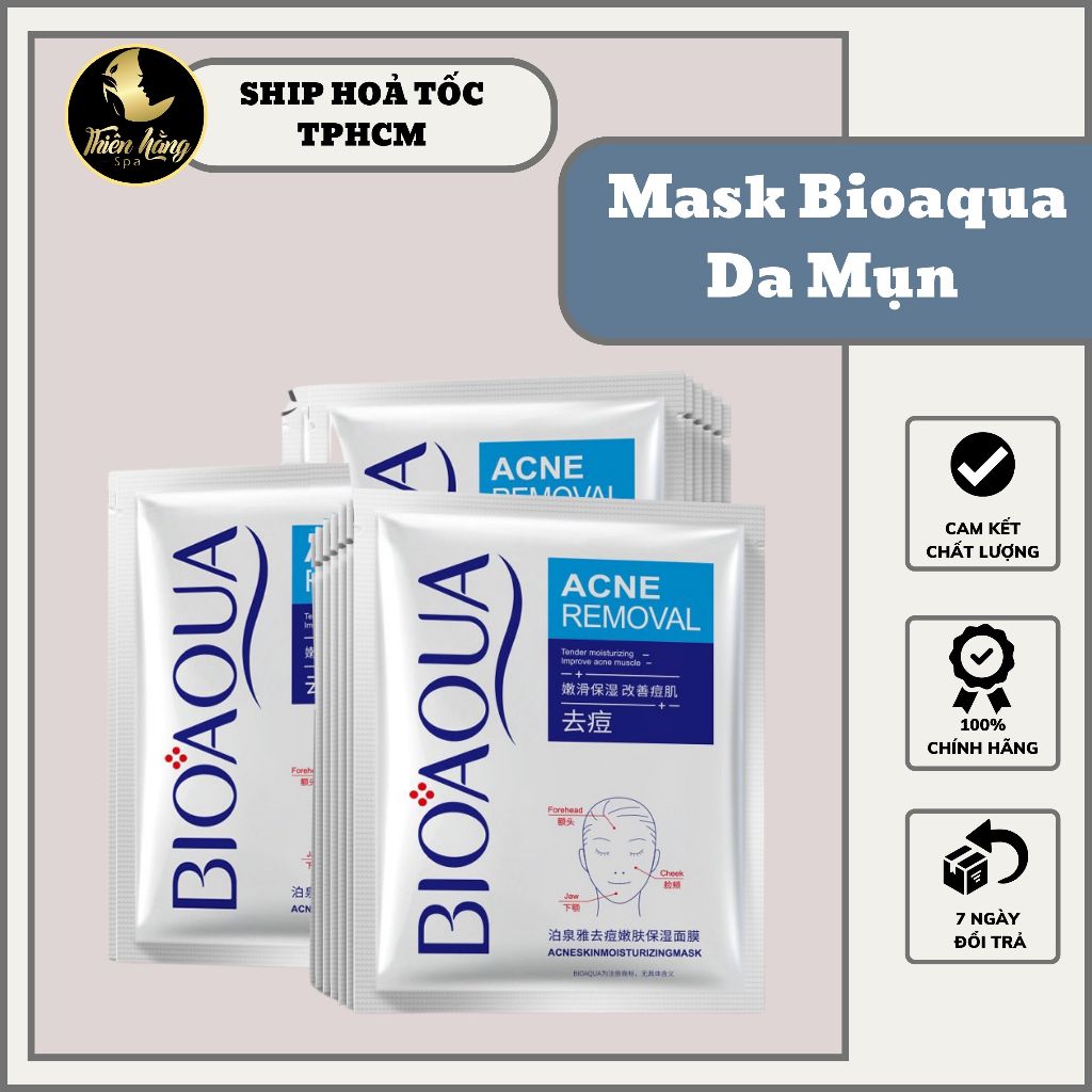 ( 1 Miếng) Mặt Nạ Tinh Chất Bạc Hà Dùng Cho Da Mụn Bioaqua Chính Hãng