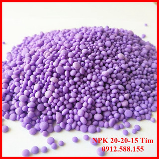 Phân bón tan nhanh NPK (hạt tím) 20-20-15+TE dùng cho hoa, cây ăn quả, cây trồng ban công sân thượng