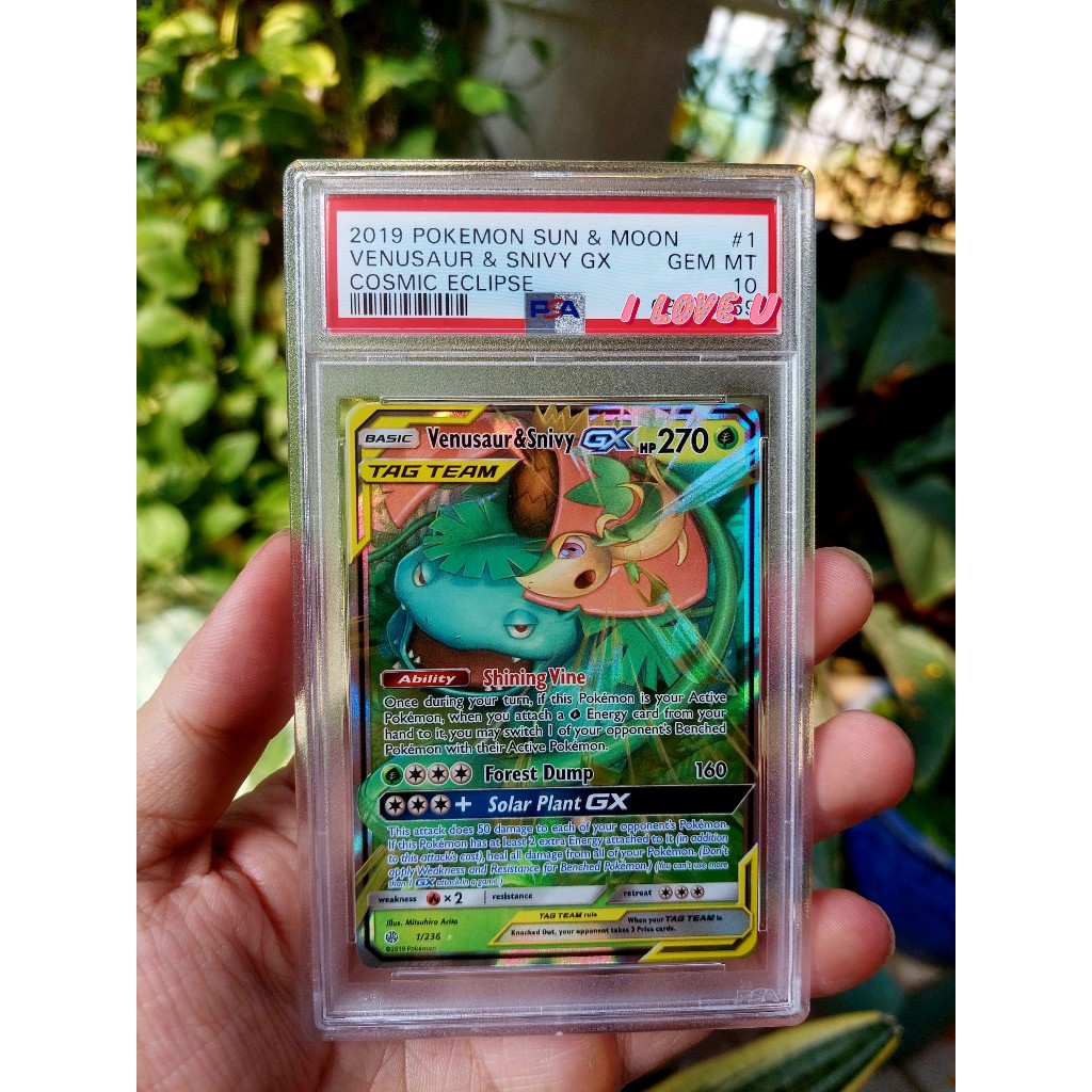 Thẻ bài Pokemon - Graded 10 Venusaur UR & Snivy GX