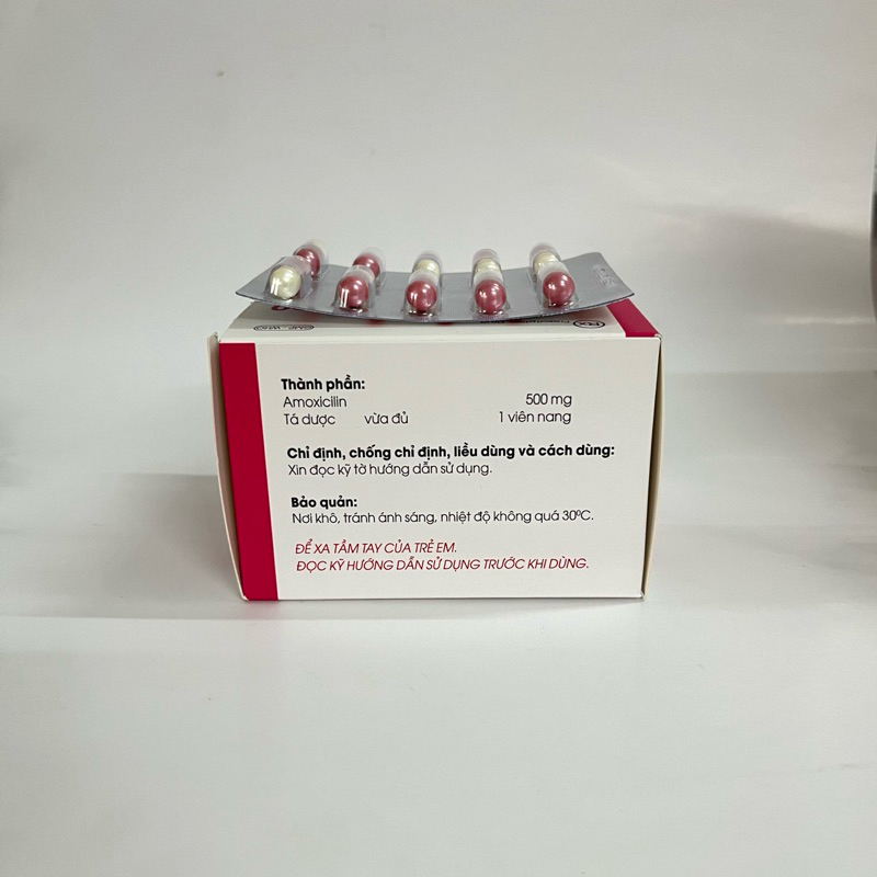 Amoxicillin 500mg  Hộp 100 viên
