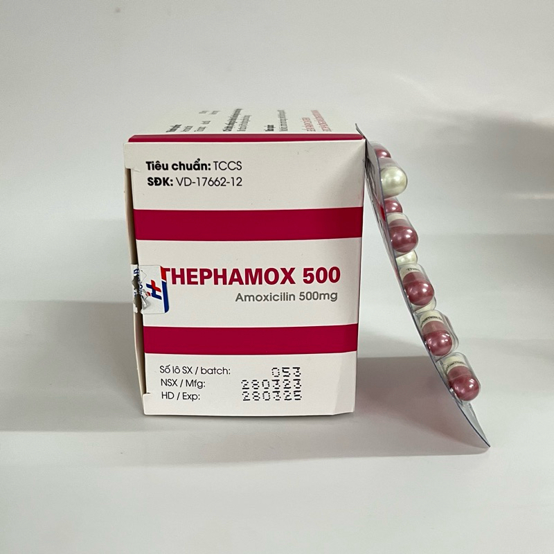 Amoxicillin 500mg  Hộp 100 viên
