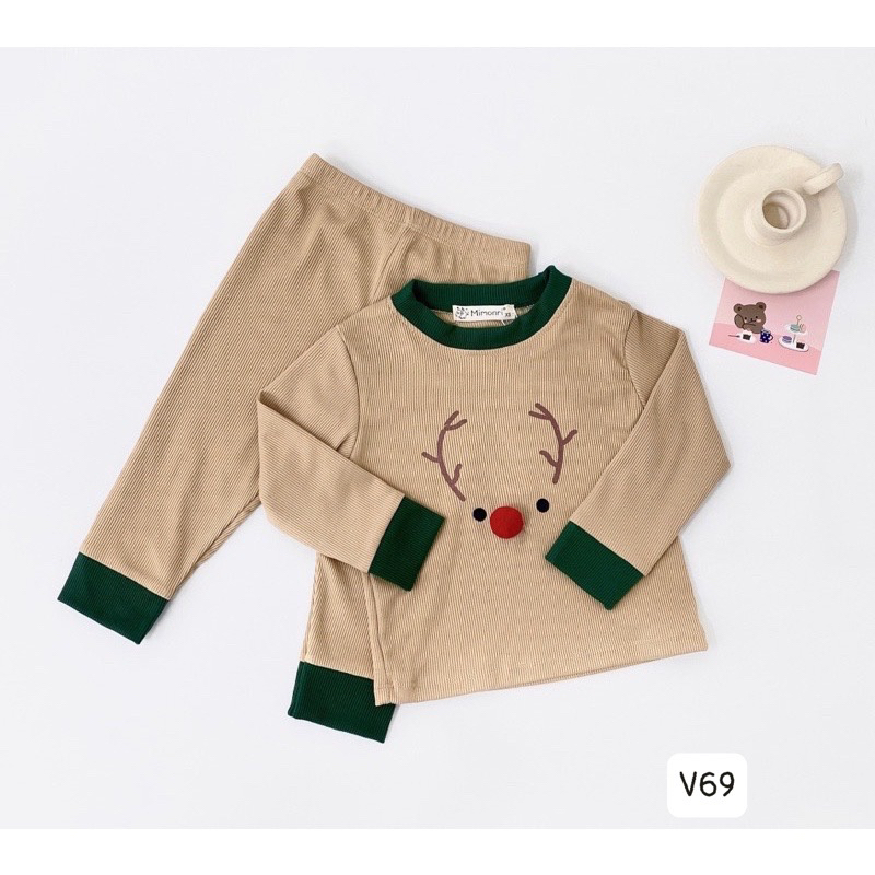 Bộ thun gân Noel cho bé