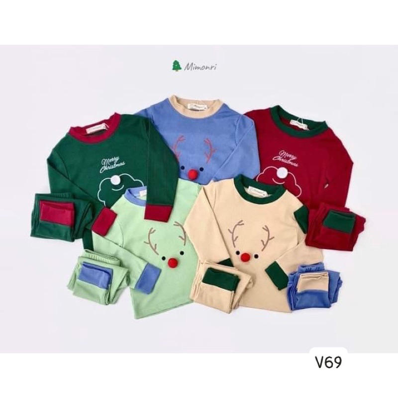 Bộ thun gân Noel cho bé