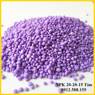 Phân tan nhanh Npk 20-20-15+TE (hạt tím), chuyên bón cho cây hoa, cây ăn quả, cây cảnh, các loại cây trồng