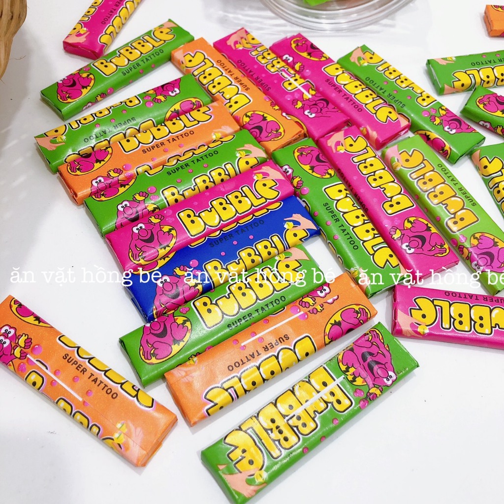 Kẹo cao su vị hoa quả có hình xăm cute