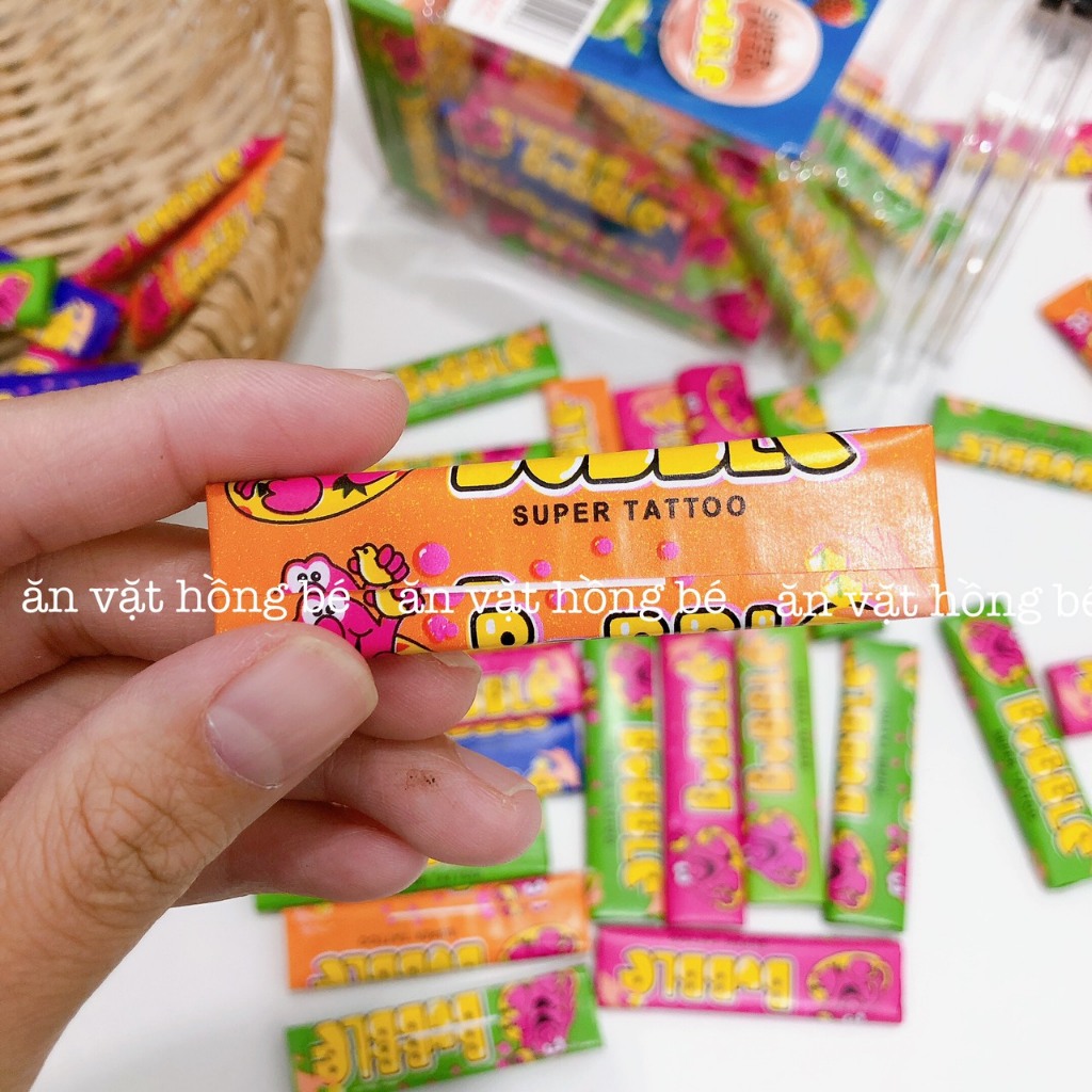 Kẹo cao su vị hoa quả có hình xăm cute