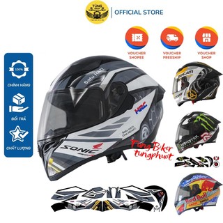 Tem dán mũ bảo hiểm fullface - decal dán trùm mũ bảo hiểm cực đẹp