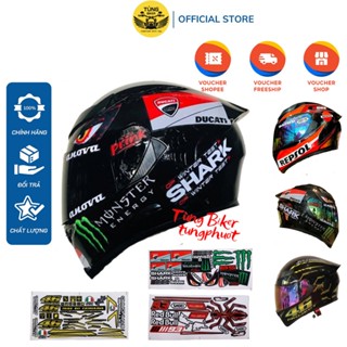 Tem Dán Mũ Bảo Hiểm Fullface Nhiều Mẫu - Decal PVC Chống Nước (TM08)