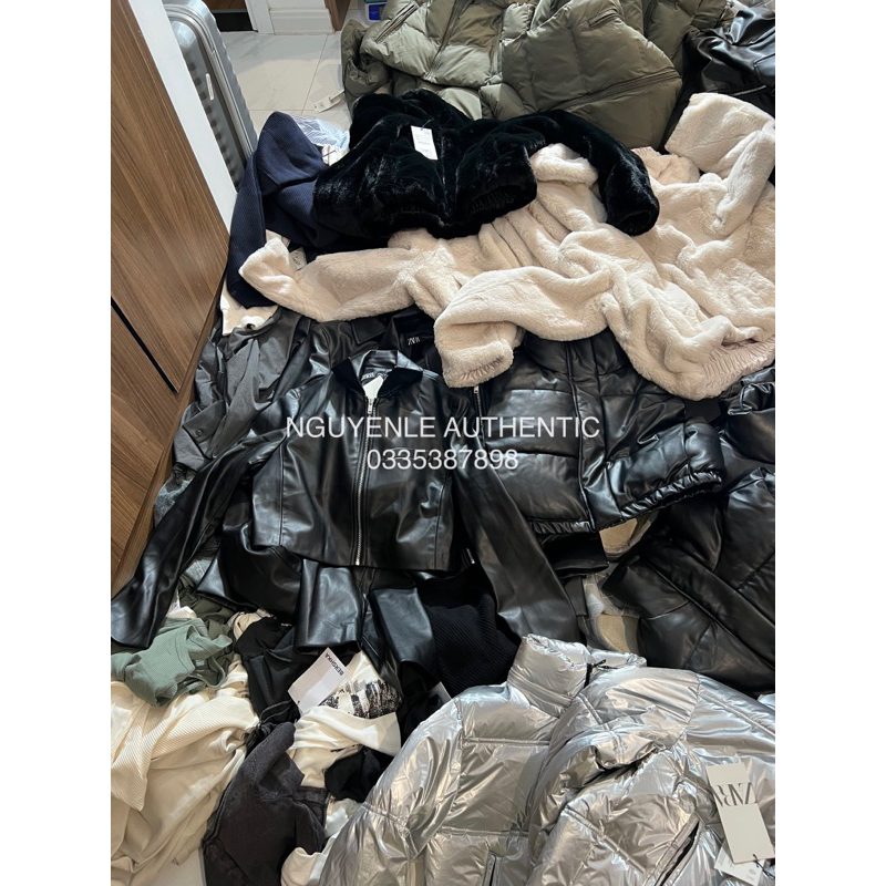 Áo da croptop Zara Authentic