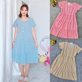 Đầm bầu cho bé bú sau sinh caro mặc nhà, đi chơi đẹp mát