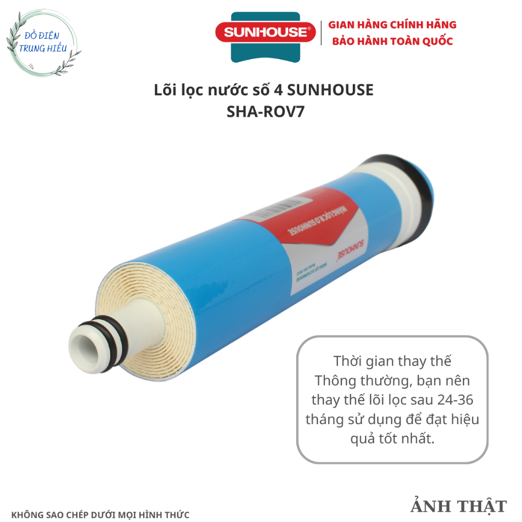 Lõi lọc nước số 4 SUNHOUSE SHA-ROV7 - Lõi lọc nước RO Hàng Chính Hãng