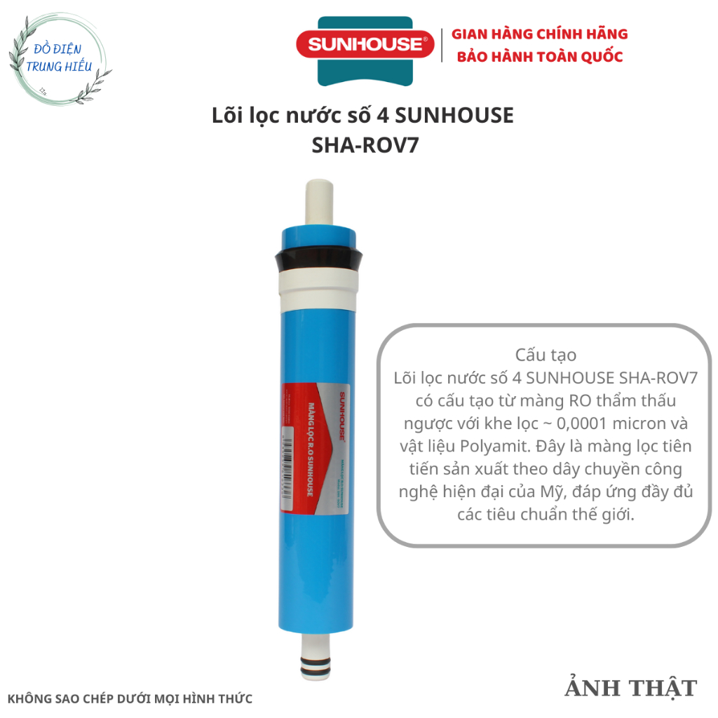 Lõi lọc nước số 4 SUNHOUSE SHA-ROV7 - Lõi lọc nước RO Hàng Chính Hãng