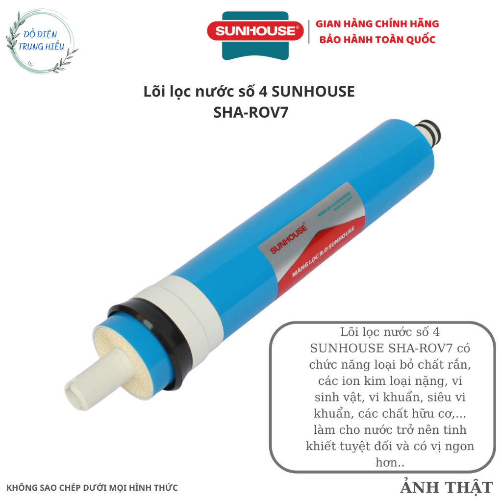 Lõi lọc nước số 4 SUNHOUSE SHA-ROV7 - Lõi lọc nước RO Hàng Chính Hãng
