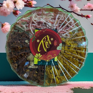 Khô mix 3 vị heo - gà -mực hộp 300g
