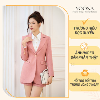 Set bộ 2 chi tiết gồm áo khoác vest blazer phối quần sooc ngắn YOONA - YD16A218