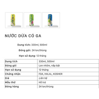 Nước dừa có gas 330ml