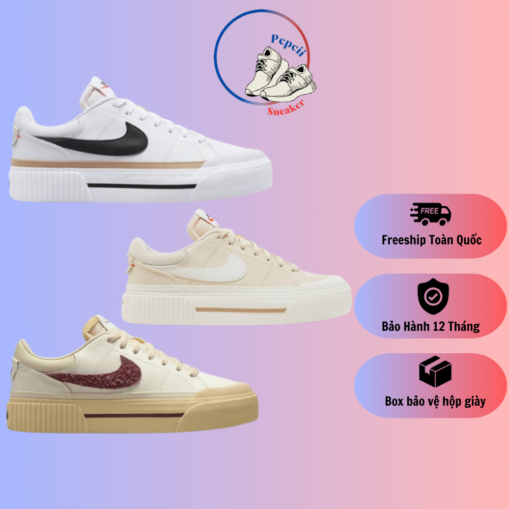 Giày Thể Thao NlKE Court Legacy Đế Cao Nam Nữ nhiều màu Hot Trend full bill box PepCii Sneaker