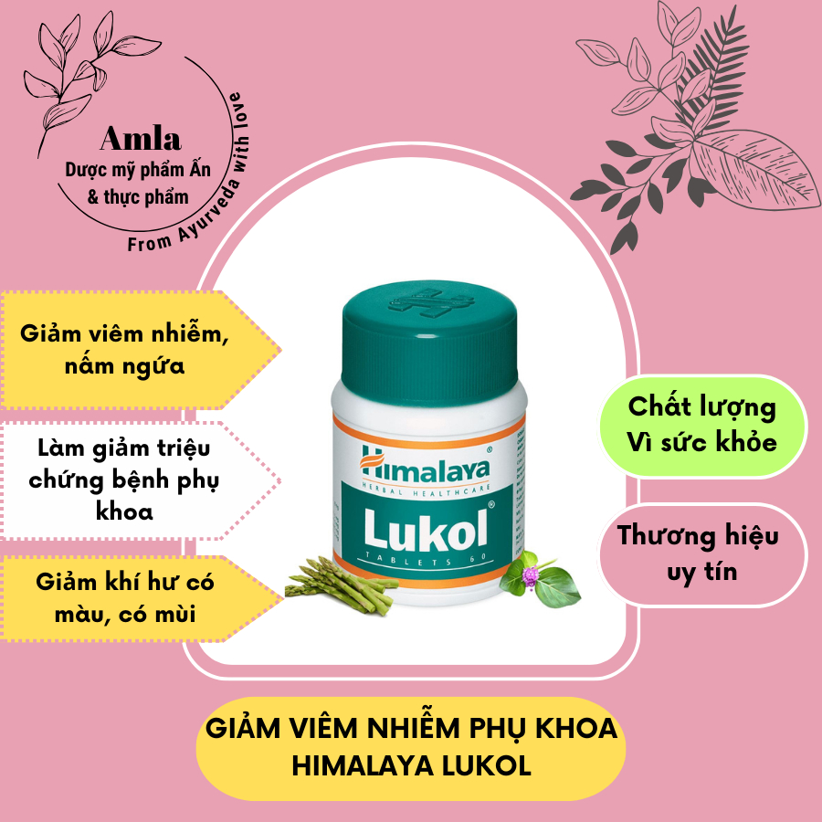 Himalaya Lukol viên uống cho phái nữ - Amla Dược mỹ phẩm Ấn