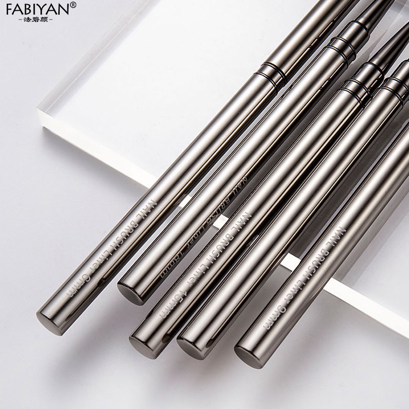 Cọ vẽ nét, liner 9-18mm siêu mảnh cán kim loại trang trí móng