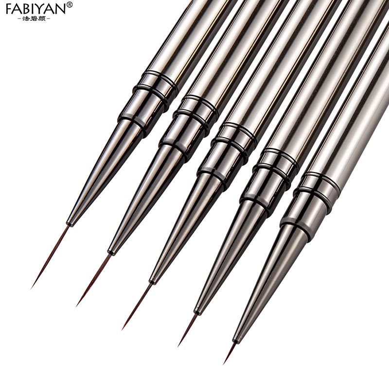 Cọ vẽ nét, liner 9-18mm siêu mảnh cán kim loại trang trí móng