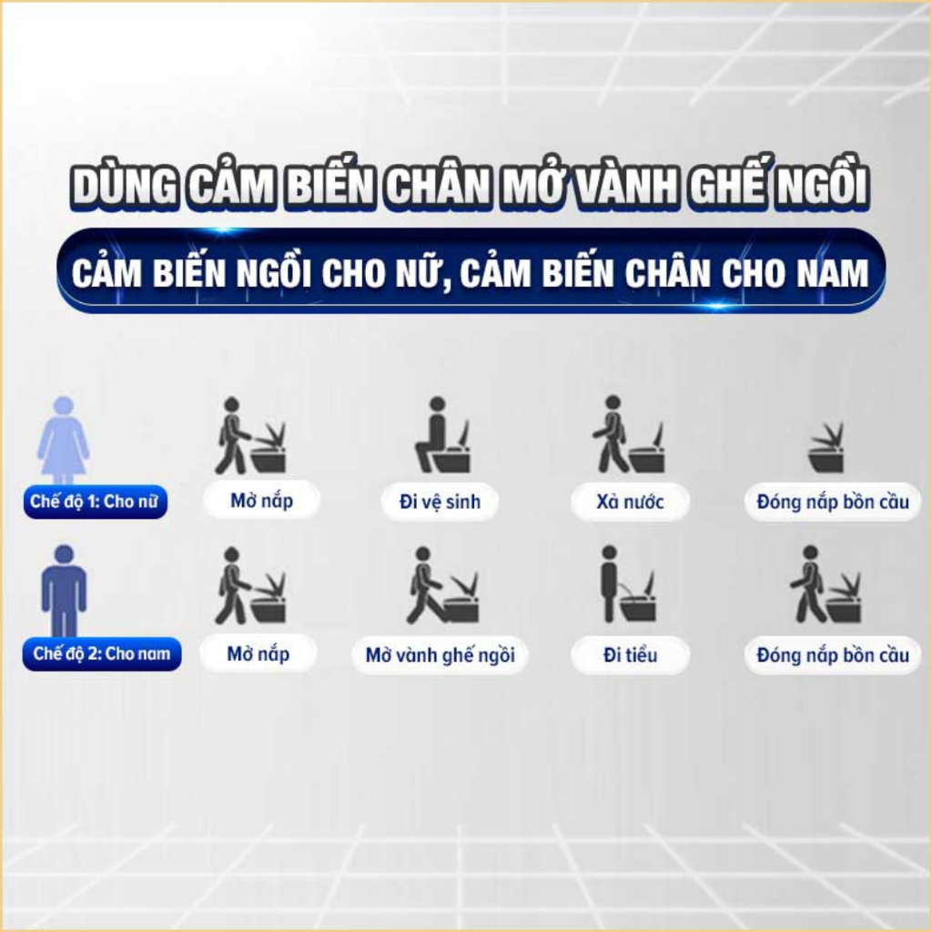 Bồn Cầu Thông Minh Cảm Biến Tự Động, Điều Chỉnh Nhiệt Độ Nước, Bệ Xí Bồn Tiêu Có Vòi Xịt Rửa Đa Chức Năng Có Két Nước Ẩn