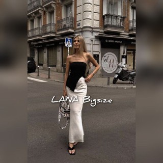 [ LANA Bigsize từ 55-90kg ] Áo ống xẻ tà xéo