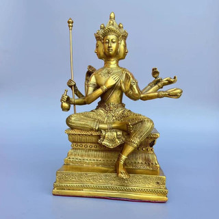Tượng phật Thần Tứ Diện Tài lộc bằng đồng cao 26cm