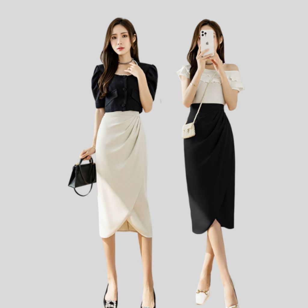 Chân Váy Phong Cách Công Sở Hàng Thiết Kế Cao Cấp CV01 Xếp Ly Eo Dáng Mới