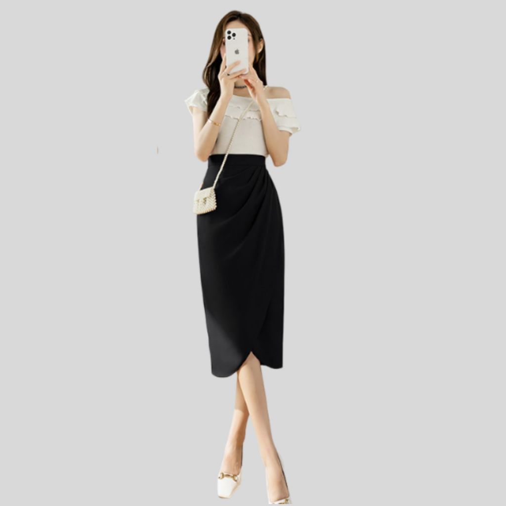 Chân Váy Phong Cách Công Sở Hàng Thiết Kế Cao Cấp CV01 Xếp Ly Eo Dáng Mới