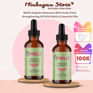 Mielle Oil Dầu dưỡng da đầu & mọc tóc bạc hà Mielle Organics với Biotin & tinh dầu, nuôi dưỡng tóc chẻ ngọn 59ml của Mỹ