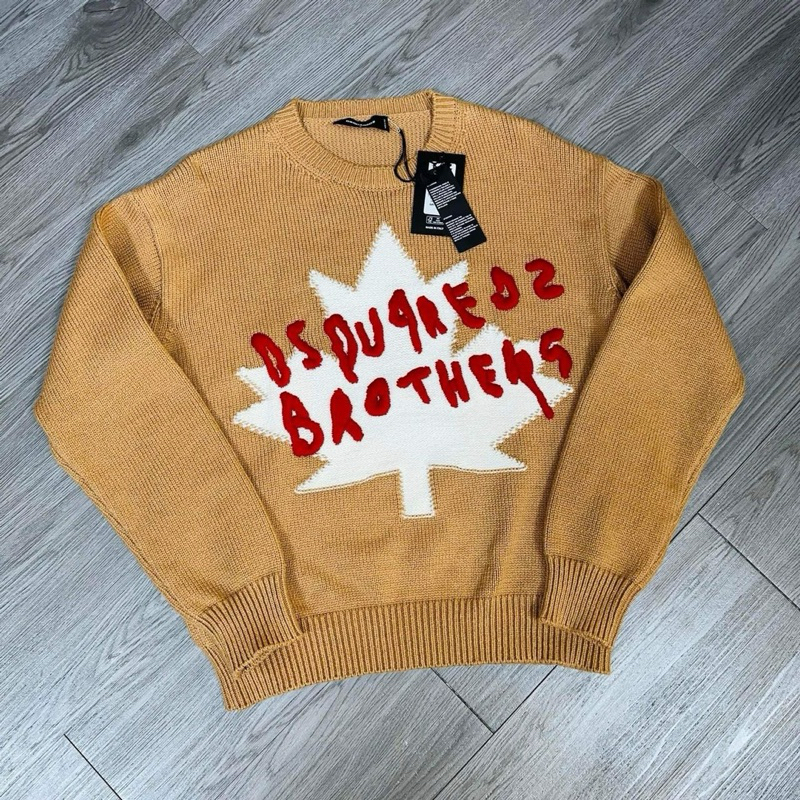 Áo Sweater len - DSQ - dsq2 brothers logo lá 2 màu new 2023