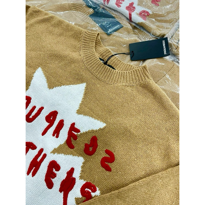 Áo Sweater len - DSQ - dsq2 brothers logo lá 2 màu new 2023