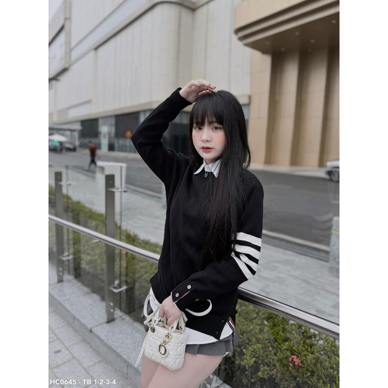 Áo Sweater len - Thom Browne - TB Knit 4bar len dệt kim