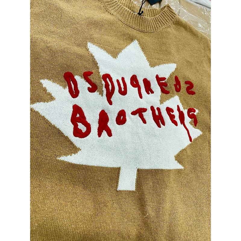 Áo Sweater len - DSQ - dsq2 brothers logo lá 2 màu new 2023