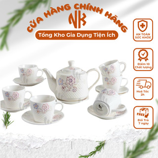 Bộ Ấm Chén Tách Pha Trà Hàn Quốc Nhiều  Hoa Đơn Giản  Quà Tặng Sang Trọng Trang Trí Nhà Cửa Gốm Sứ Và Thủy Tinh NK