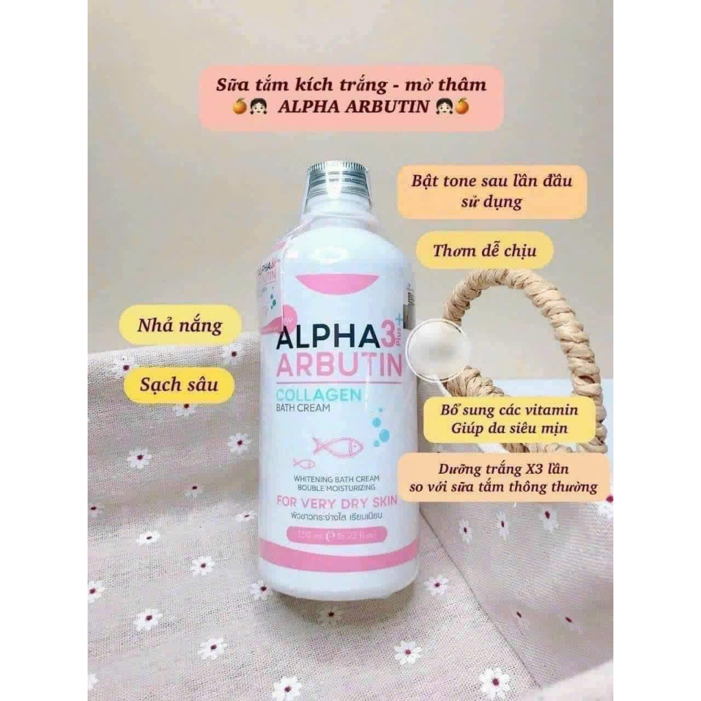 Sữa Tắm Dưỡng Trắng Da Alpha Arbutin 3+ Chính hãng Thái Lan 350ml