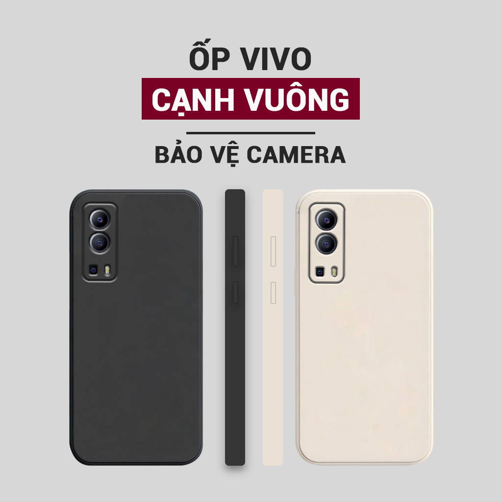 Ốp lưng Vivo Y72 5G / Y72 viền vuông bảo vệ camera, chống bám vân tay