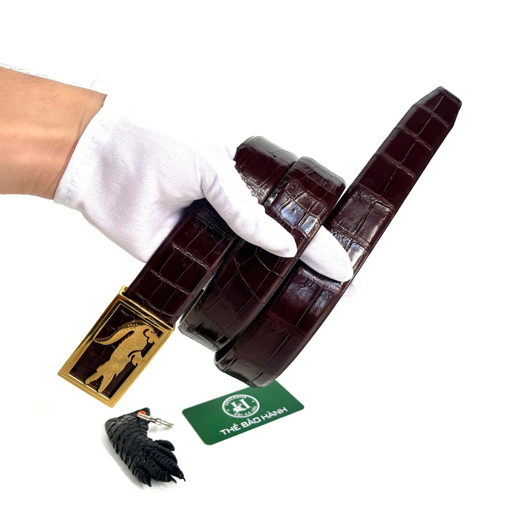 Thắt Lưng, Dây Lưng Da Bụng Cá Sấu, Khóa Thép Đúc Cao Cấp - Cam kết da cá sấu thật 100%