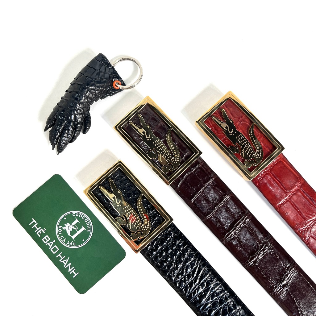 Thắt Lưng, Dây Lưng Da Bụng Cá Sấu, Khóa Thép Đúc Cao Cấp - Cam kết da cá sấu thật 100%