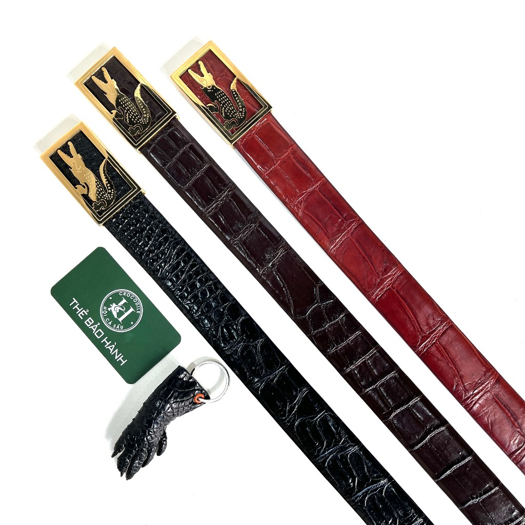 Thắt Lưng, Dây Lưng Da Bụng Cá Sấu, Khóa Thép Đúc Cao Cấp - Cam kết da cá sấu thật 100%