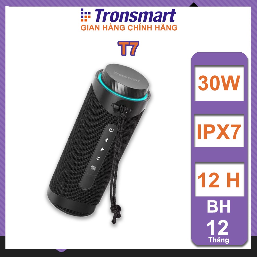 Loa Bluetooth Tronsmart T7 Công suất 30W, Chống nước IPX7, Âm thanh siêu trầm, Nghe nhạc 12 giờ, hàn