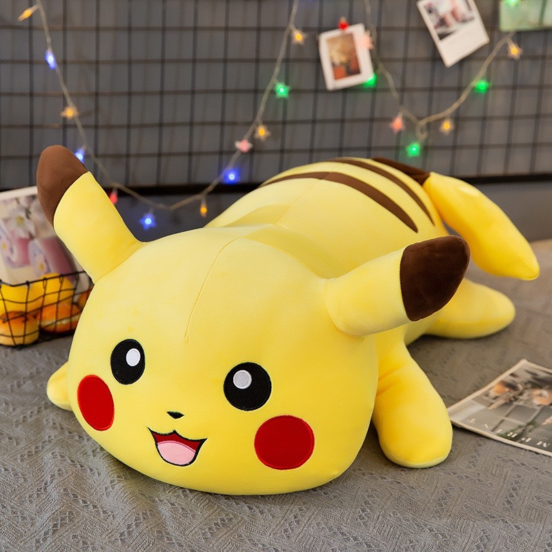 Gấu Bông Teddy PIKACHU,Thú Nhôi Bông Pikachu Nằm Béo Mũm Mĩm