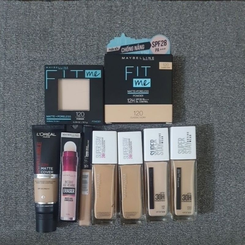Kem nền, phấn phủ, kem che khuyết điểm