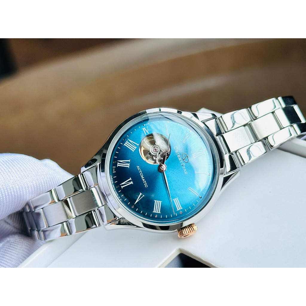 Đồng hồ nữ dây thép Orient Star Automatic Open Heart RK-ND0019L